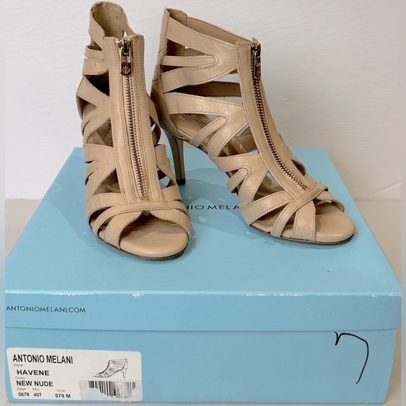 Antonio Melani Women’s Heels Havene New Nude Zip Stilettos Size-7 EUC - Picture 3 of 8
